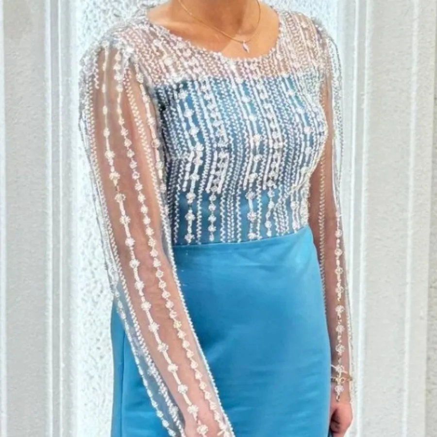 پیراهن مجلسی آبی