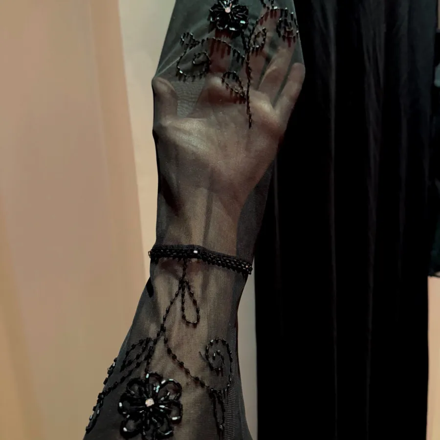 لباس ماکسی مشکی کارشده