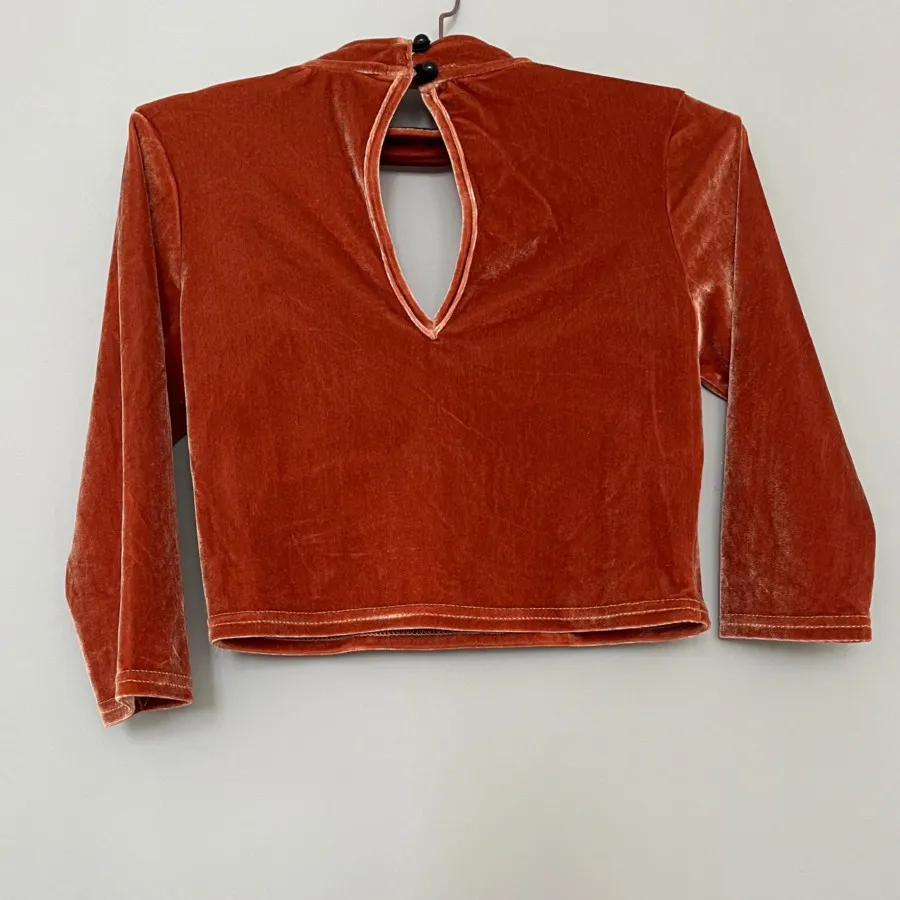 کراپ مخمل استین دار