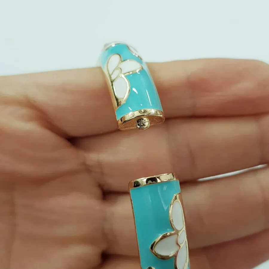 بنگل مینا کاری فنری طلایی