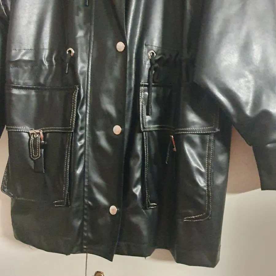 کاپشن بارونی چرم نو