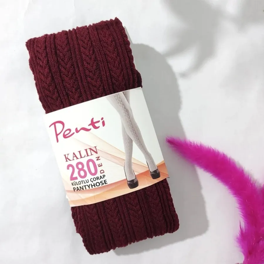 جوراب شلواری بافت گندمی ب