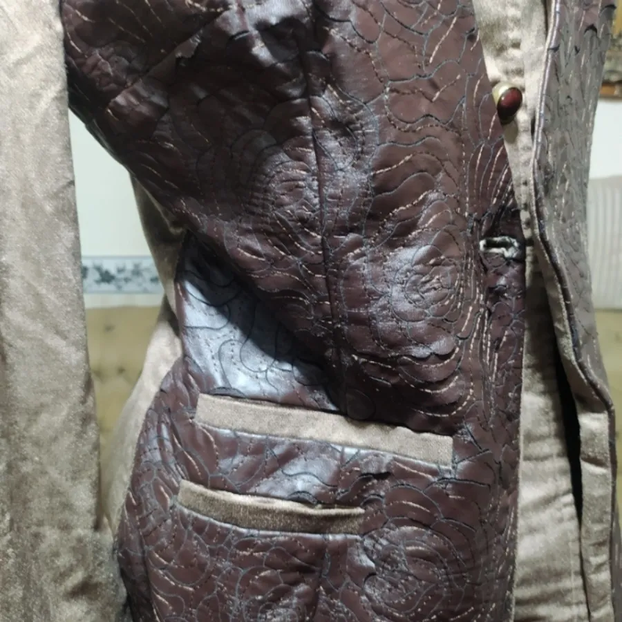 پالتو زنانه مخمل وچرم