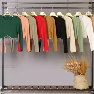 کراپ آستین بلند زنجیری