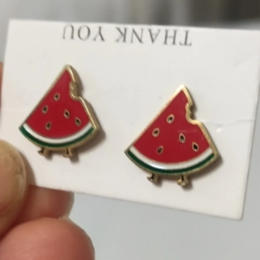 گوشواره هندوانه رنگ ثابت