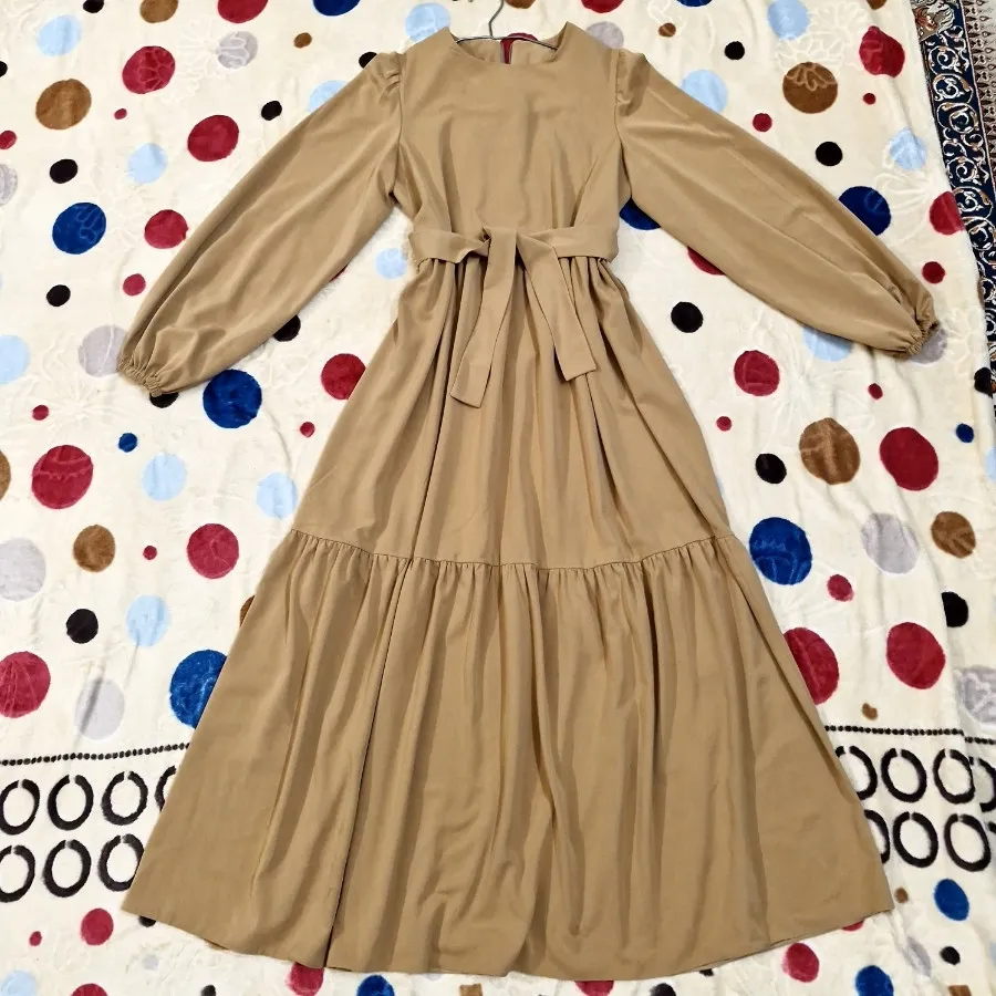 مانتو بلند پیراهن نسکافه