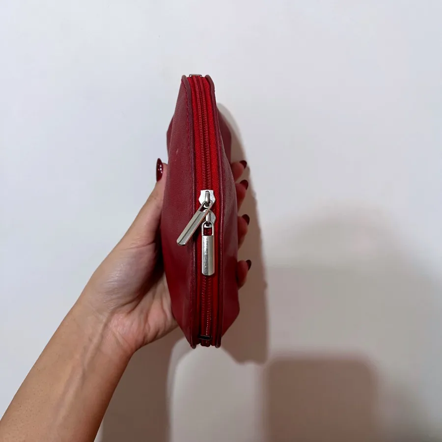 کیف چرم زرشکی