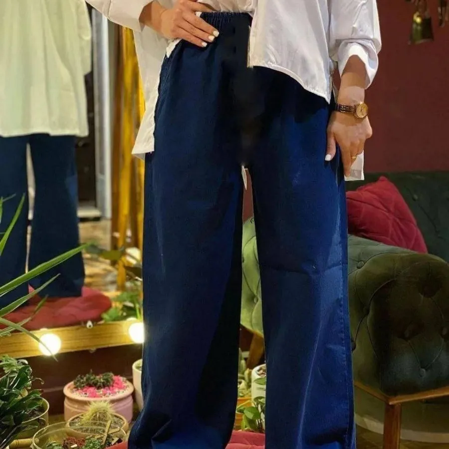 شلوار نیم بگ جین راحت