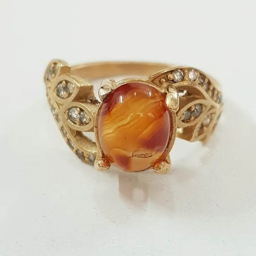 انگشتر طلاروس سنگ عقیق