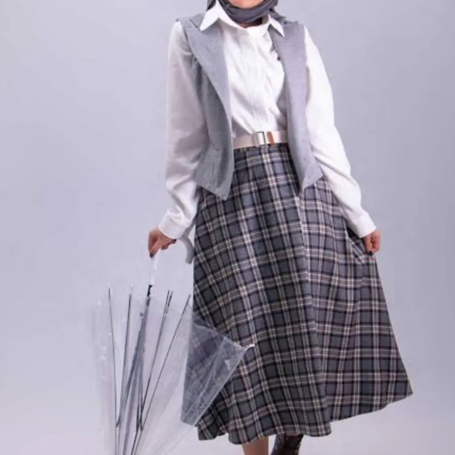 دامن موهر چهارخونه