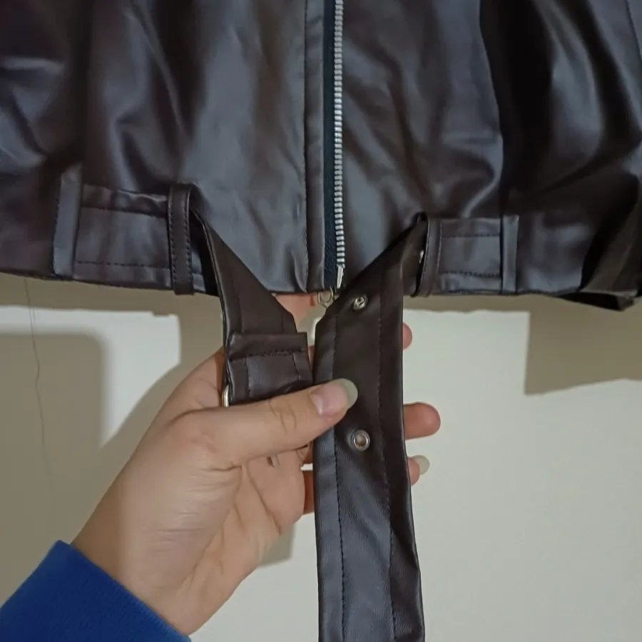 کت چرم قهوه ای