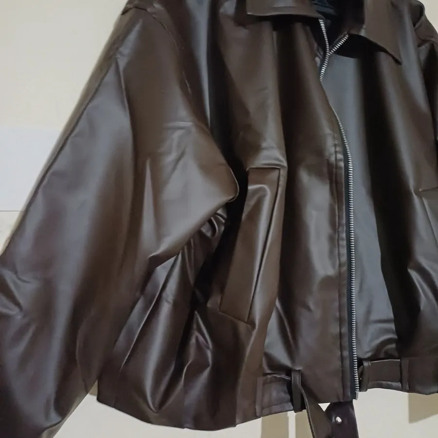 کت چرم قهوه ای