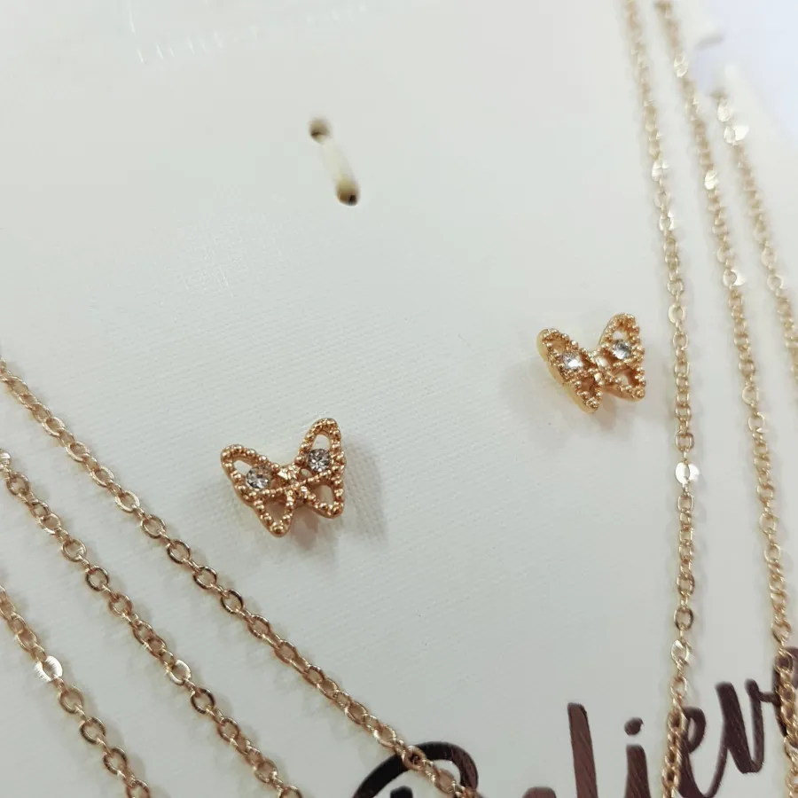 گردنبند سه تایی و گوشواره