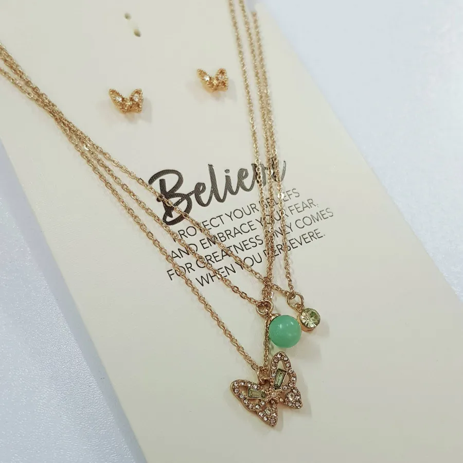 گردنبند سه تایی و گوشواره