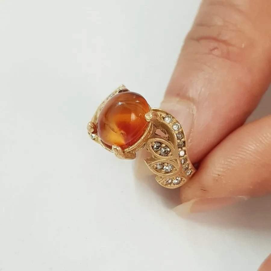 انگشتر طلاروس سنگ عقیق