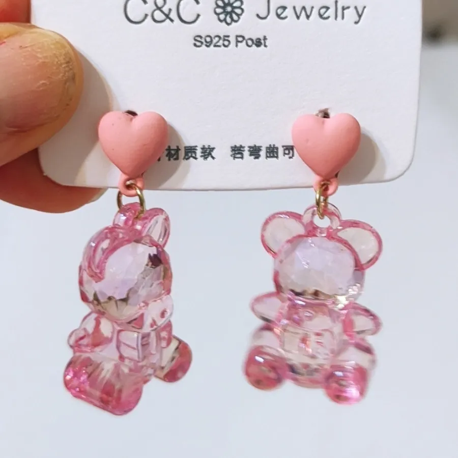 گوشواره خرسی میخ نقره