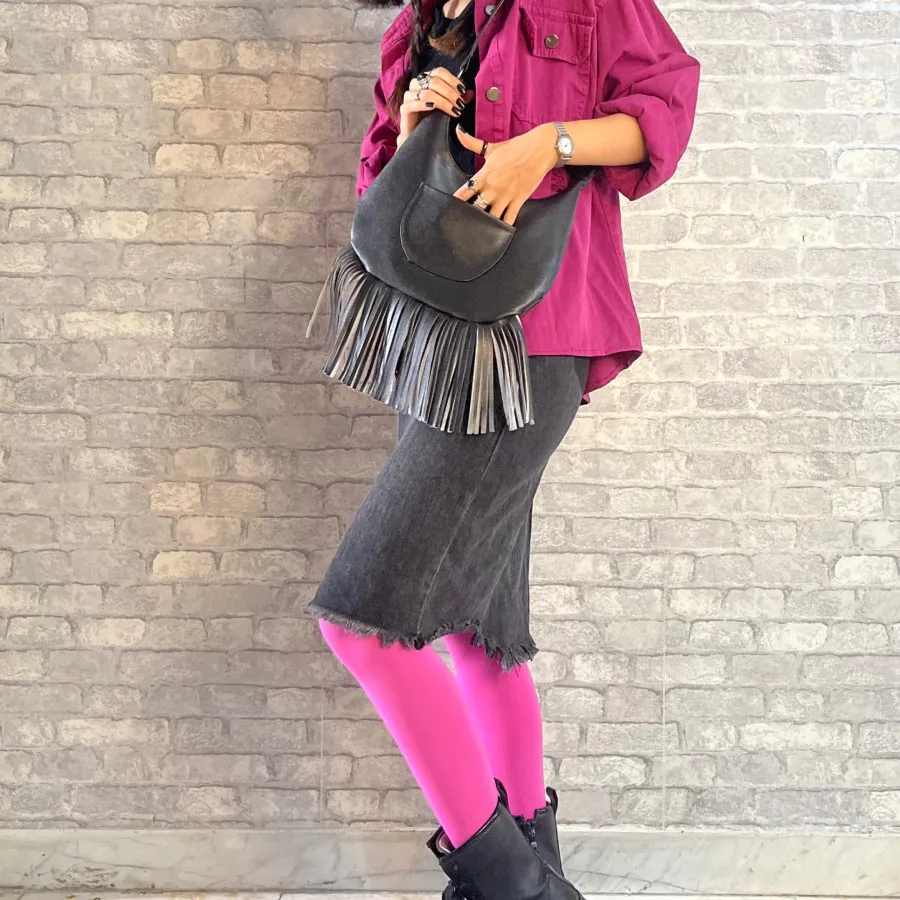 کیف چرم کابویی ریش ریشی