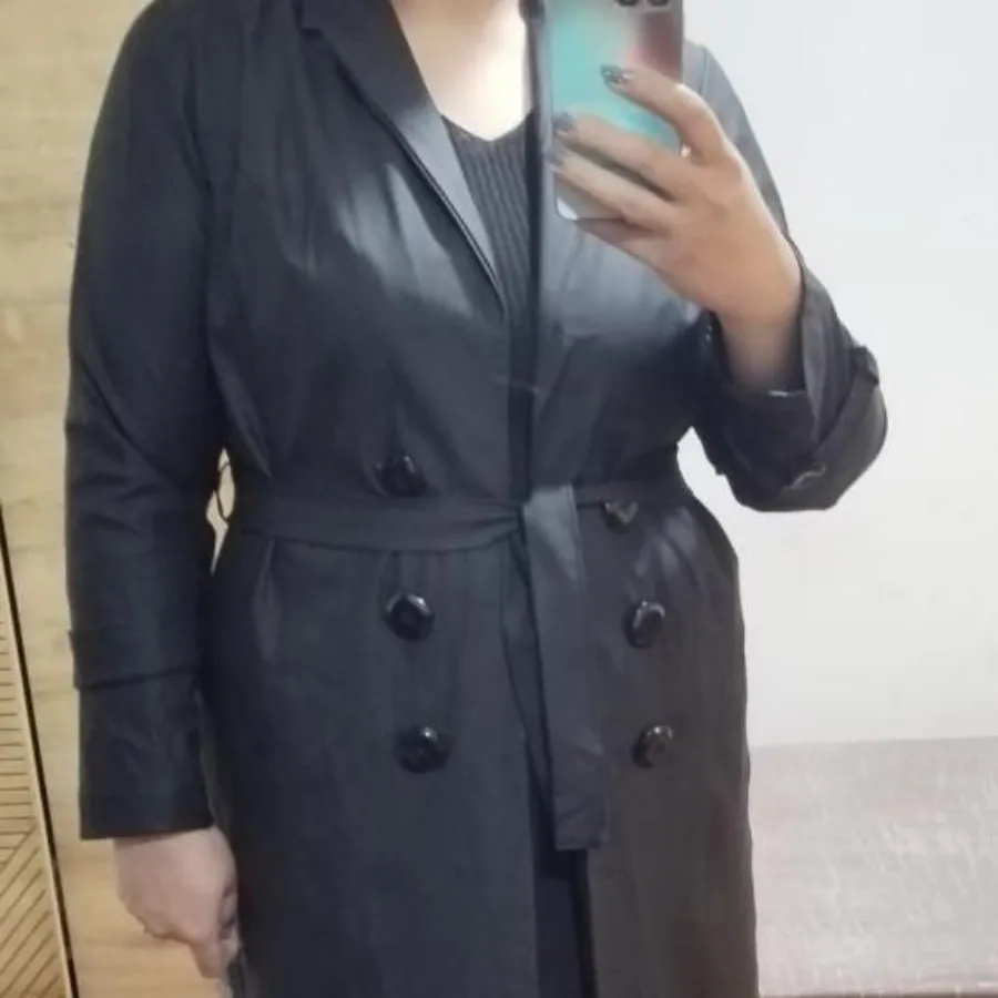 بارانی بلند چرم مات