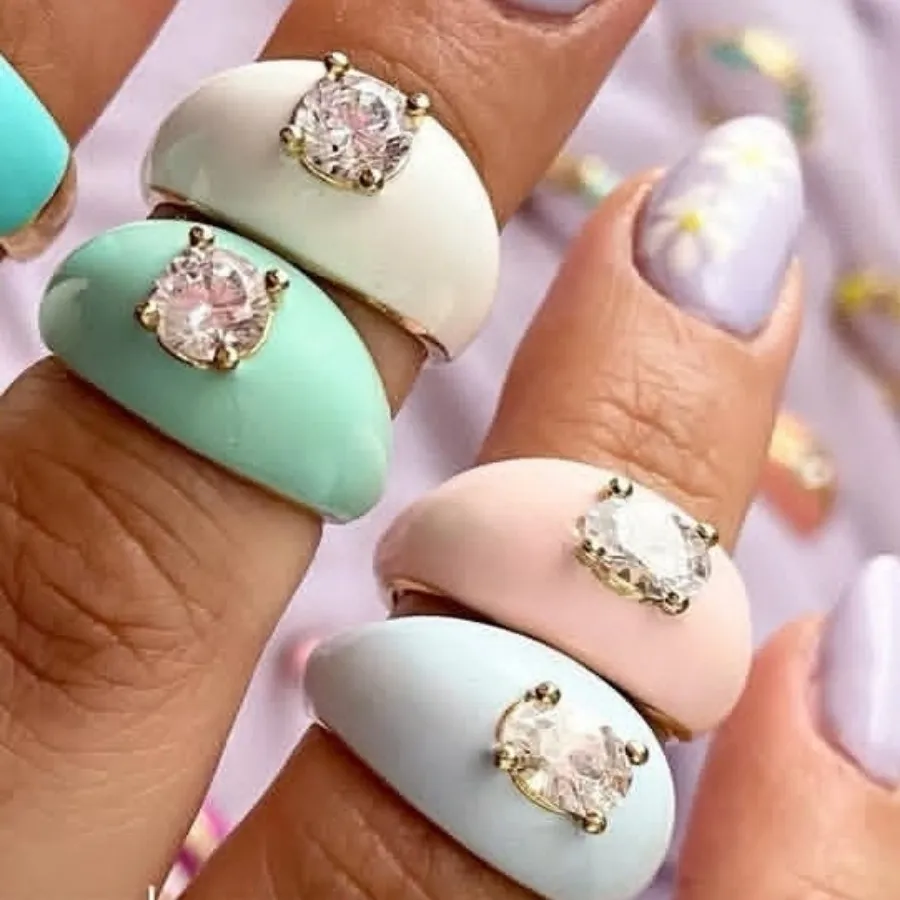 انگشتر تک نگین مینا کاری