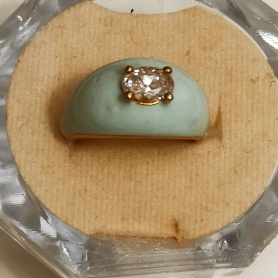 انگشتر تک نگین مینا کاری