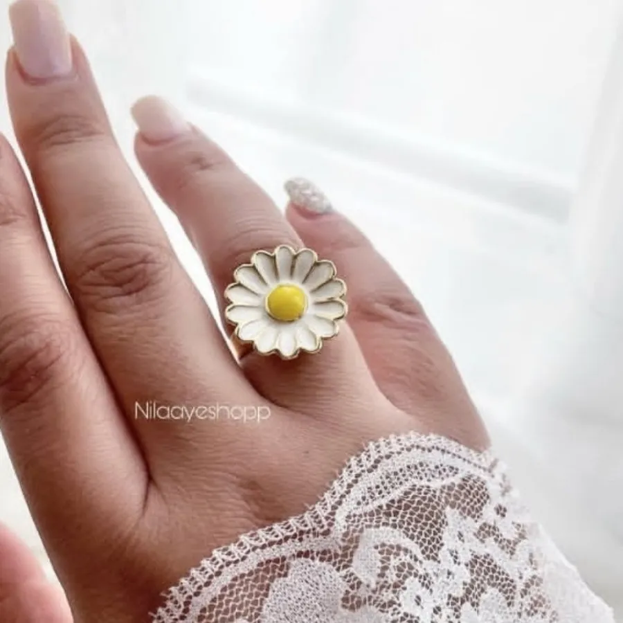 انگشتر بابونه کپی طلا