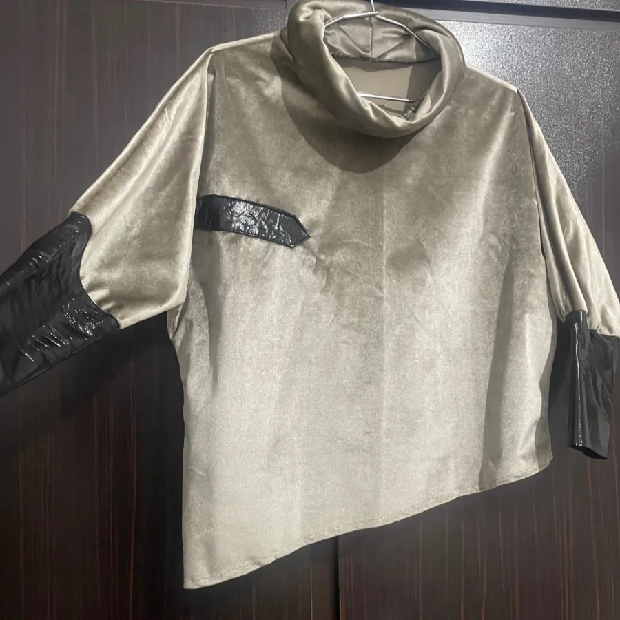 شومیز مخمل و چرم طرح زارا