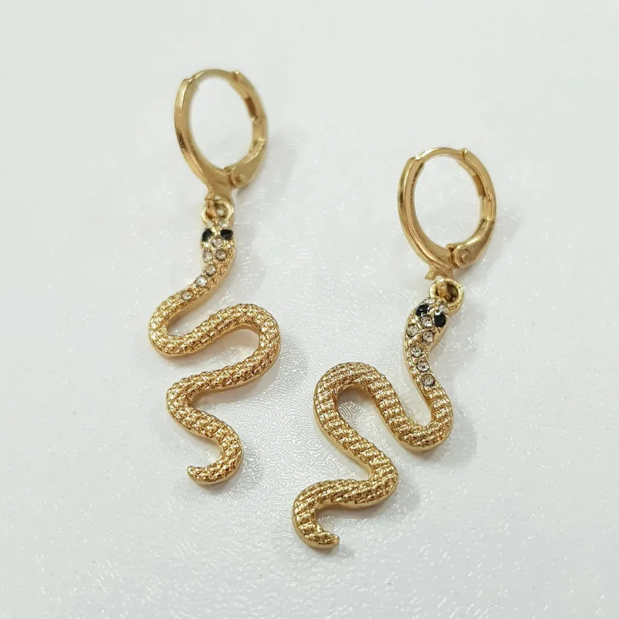 گوشواره مار آبکاری طلا