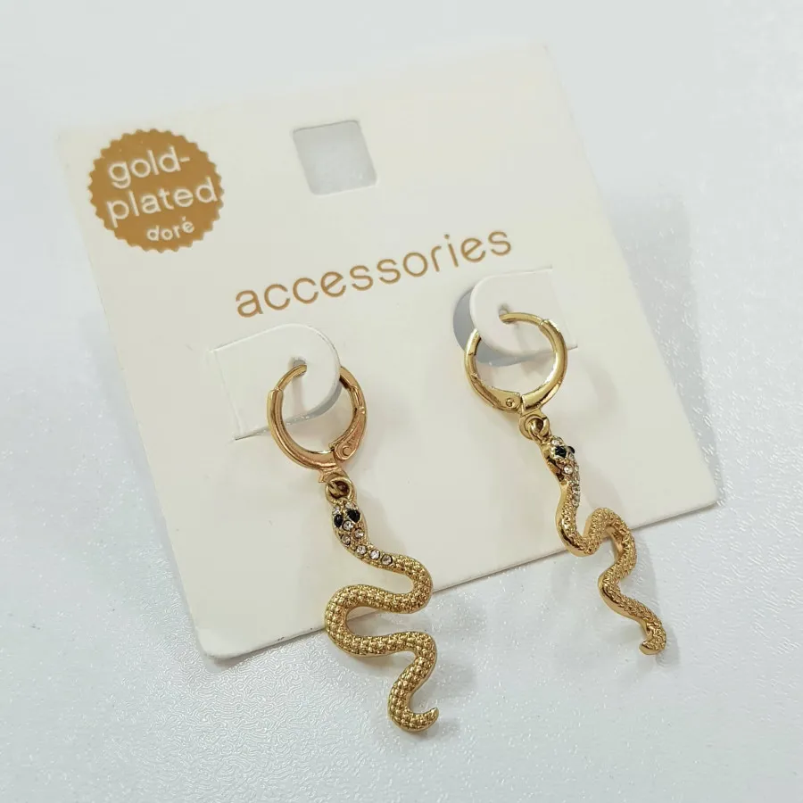 گوشواره مار آبکاری طلا