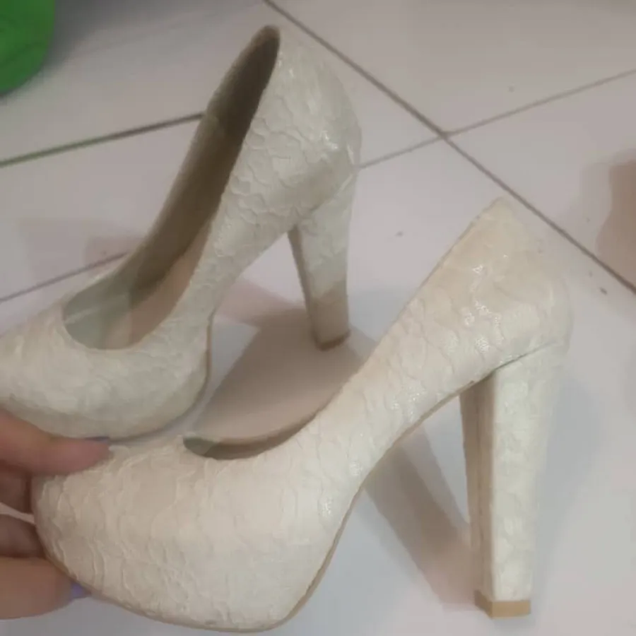 کفش سفید پاشنه بلند مجلسی