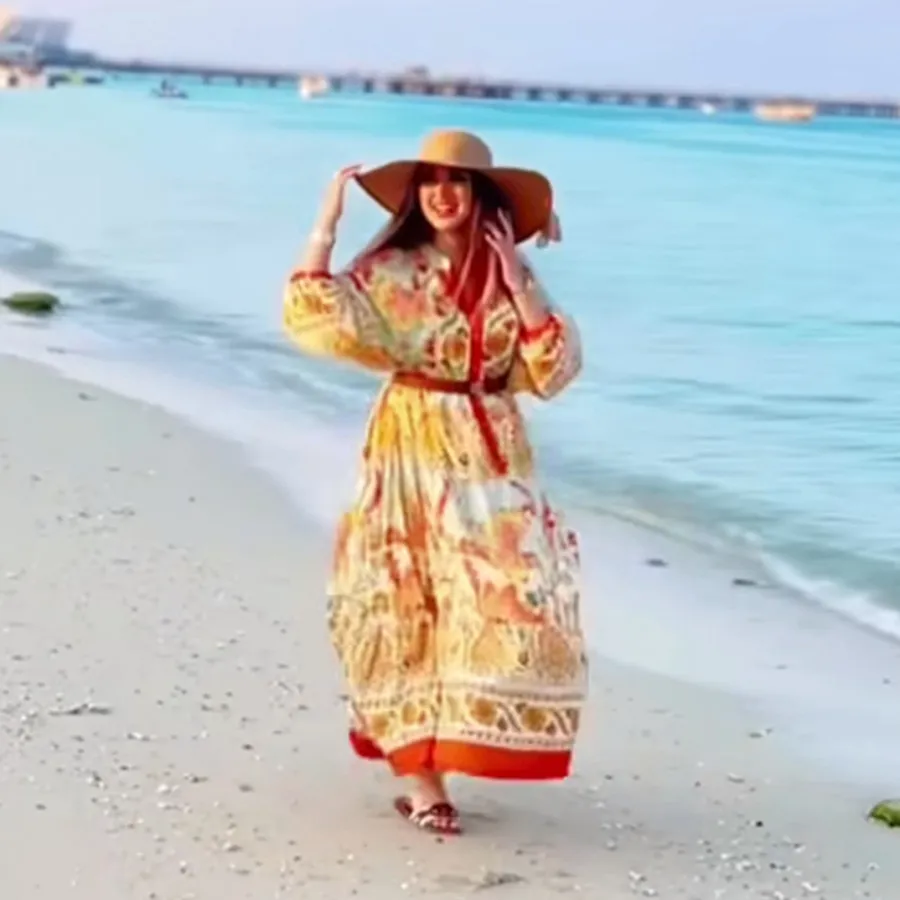 پیراهن ساحلی نارنجی