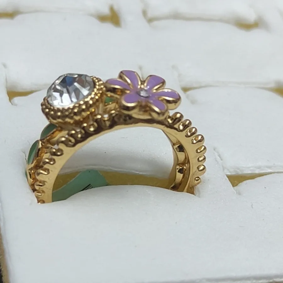 دوعدد انگشتر گل وجواهر