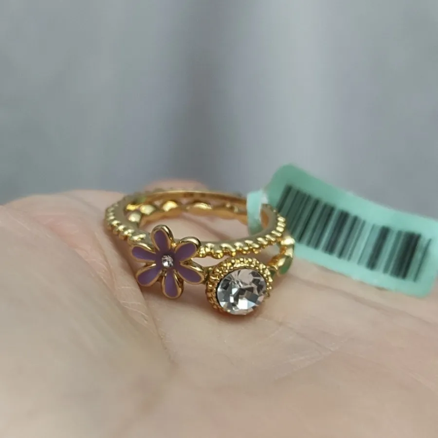 دوعدد انگشتر گل وجواهر