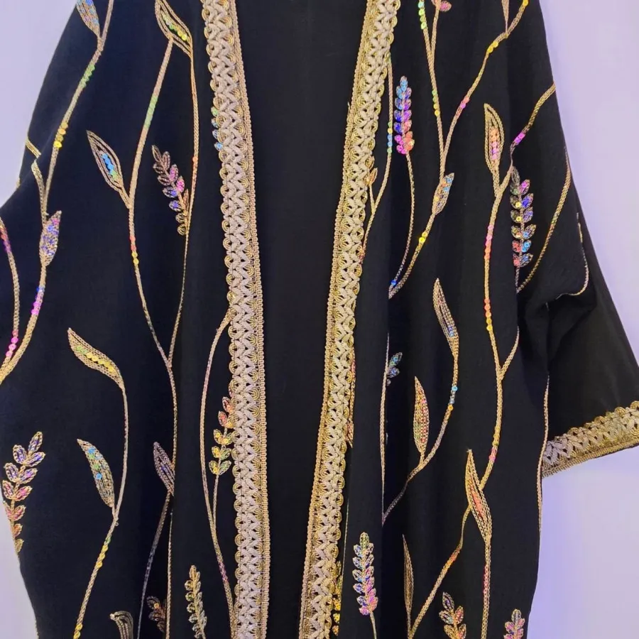 مانتو عبایی جلوباز گندمی