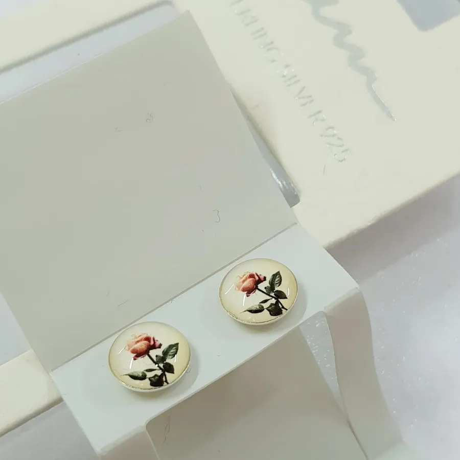 گوشواره نقره 925 گل رز