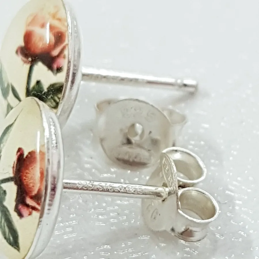 گوشواره نقره 925 گل رز