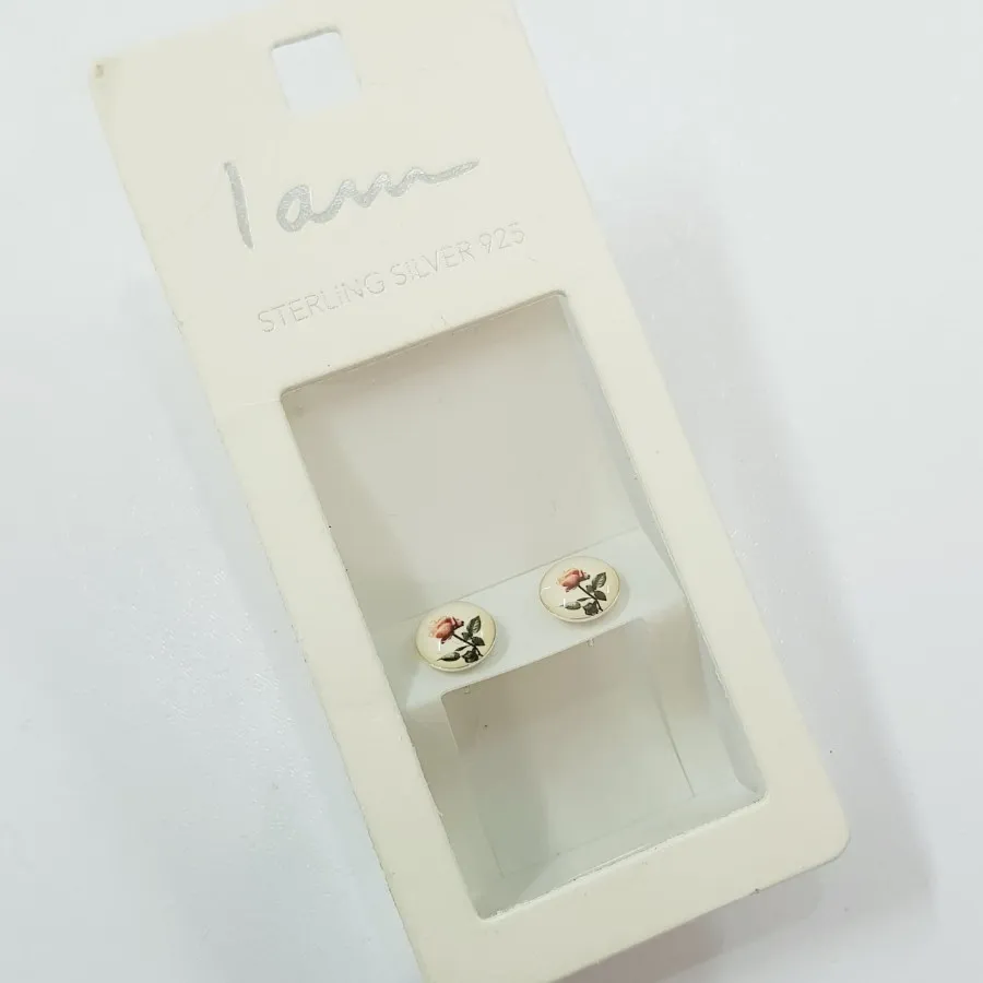 گوشواره نقره 925 گل رز