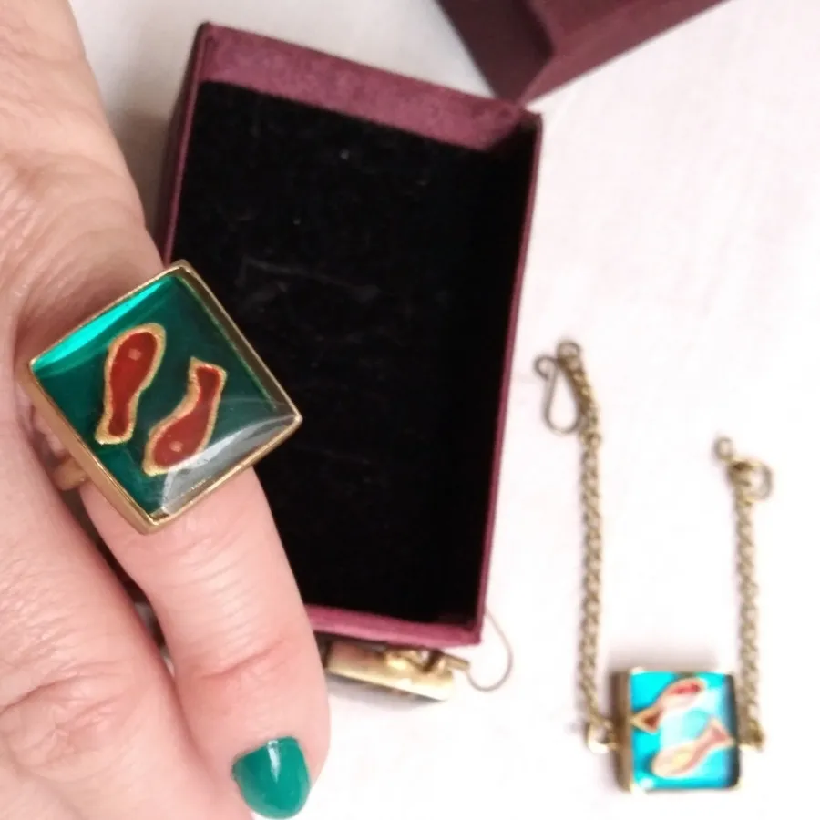 ست برنزی طرح ماهی