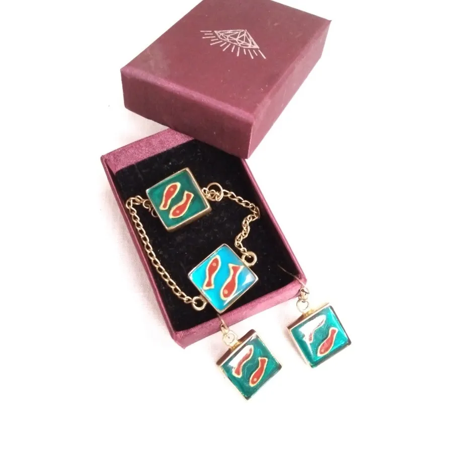 ست برنزی طرح ماهی