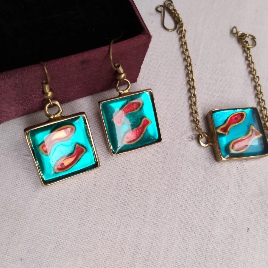 ست برنزی طرح ماهی