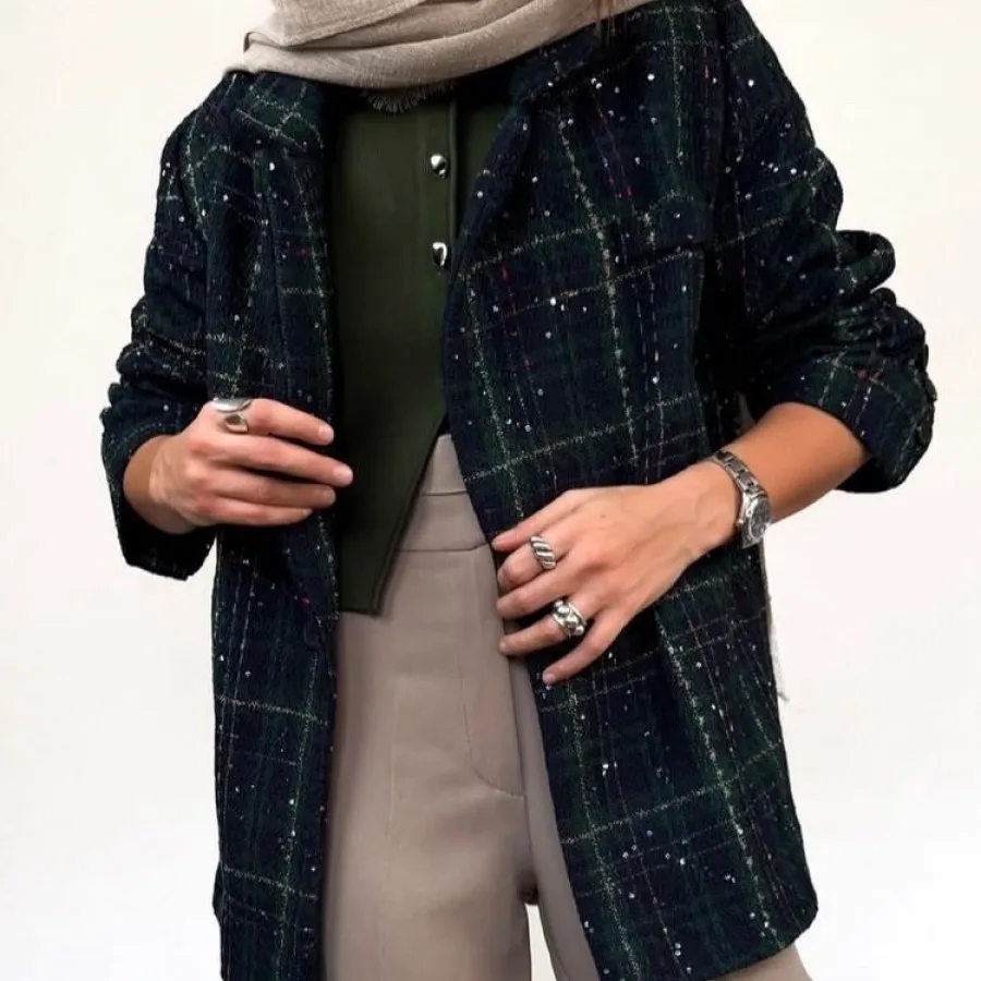 کت شنل پولک دوزی شده