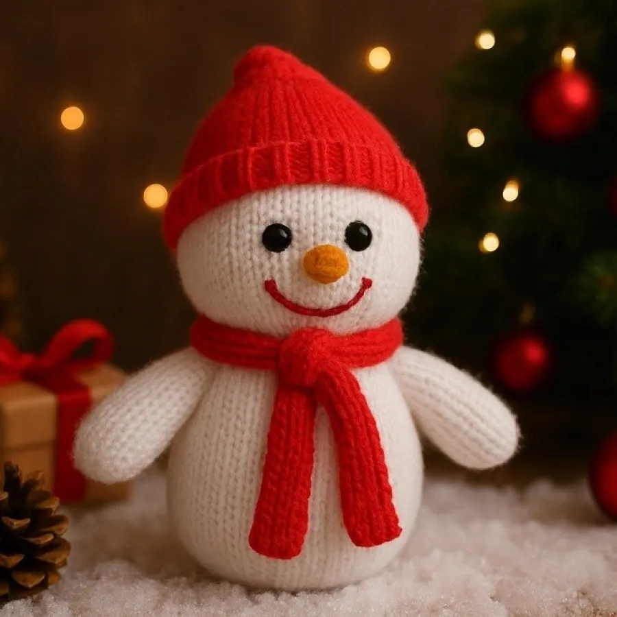 عروسک آدم برفی بافتنی