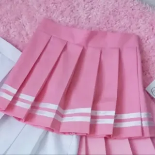 دامن کوتاه صورتی نواردار