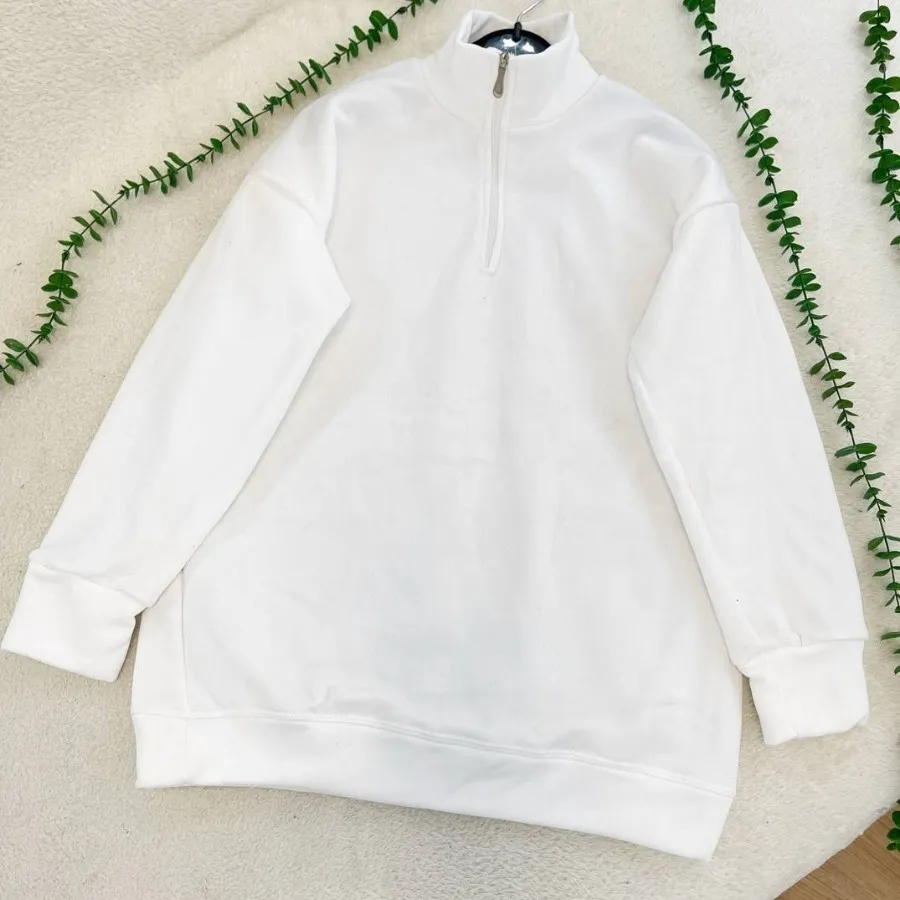 هودی نیم زیپ ساده