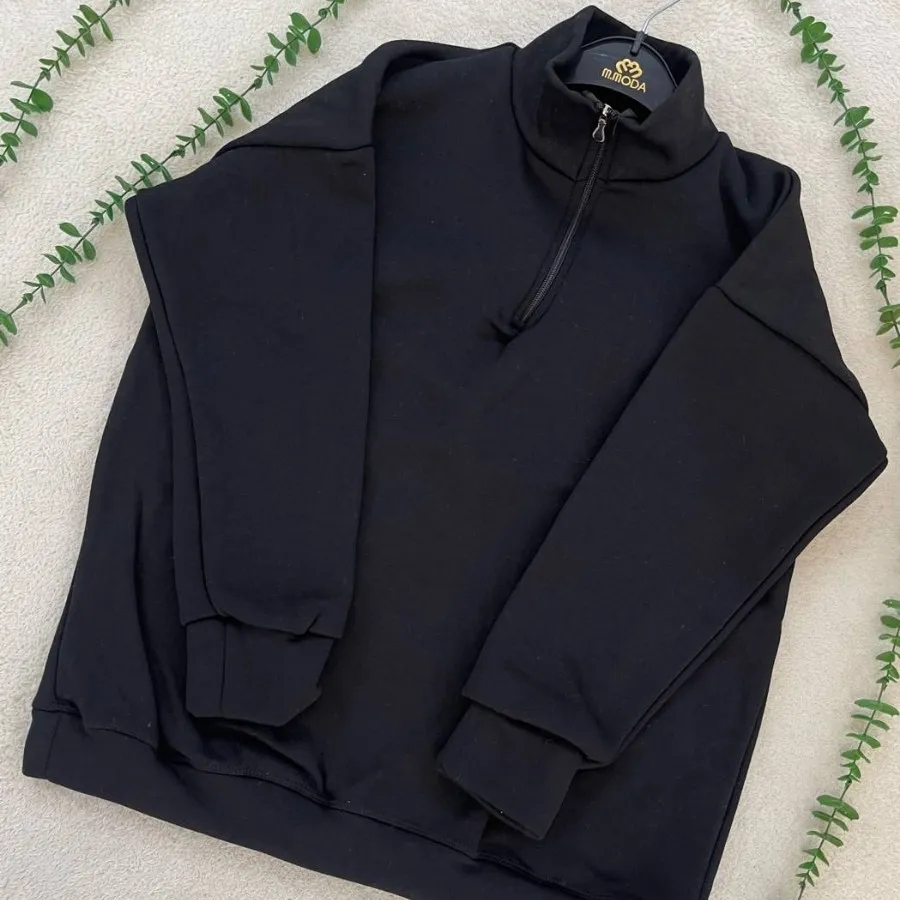 هودی نیم زیپ ساده