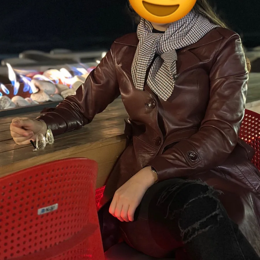 کت چرم طبیعی زرشکی