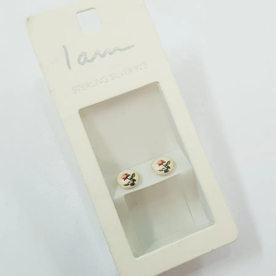 گوشواره نقره 925 گل رز