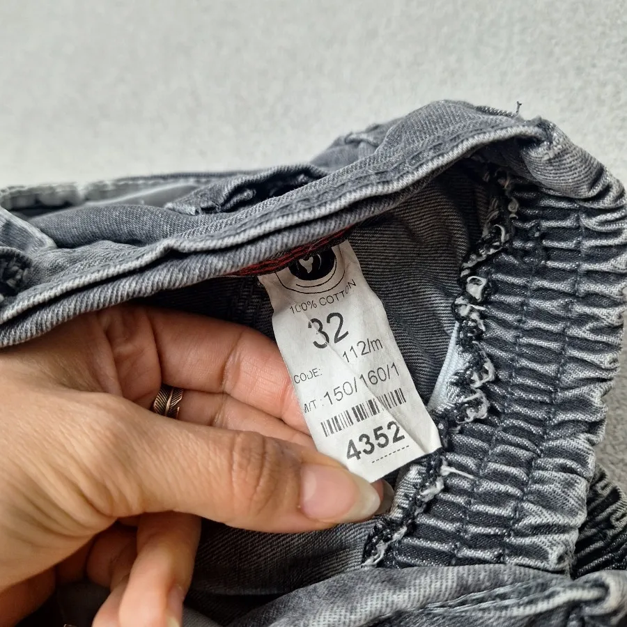 شلوار جین مام فیت طوسی