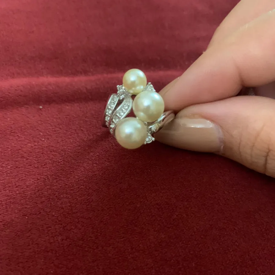 انگشتر استیل مرواریدی