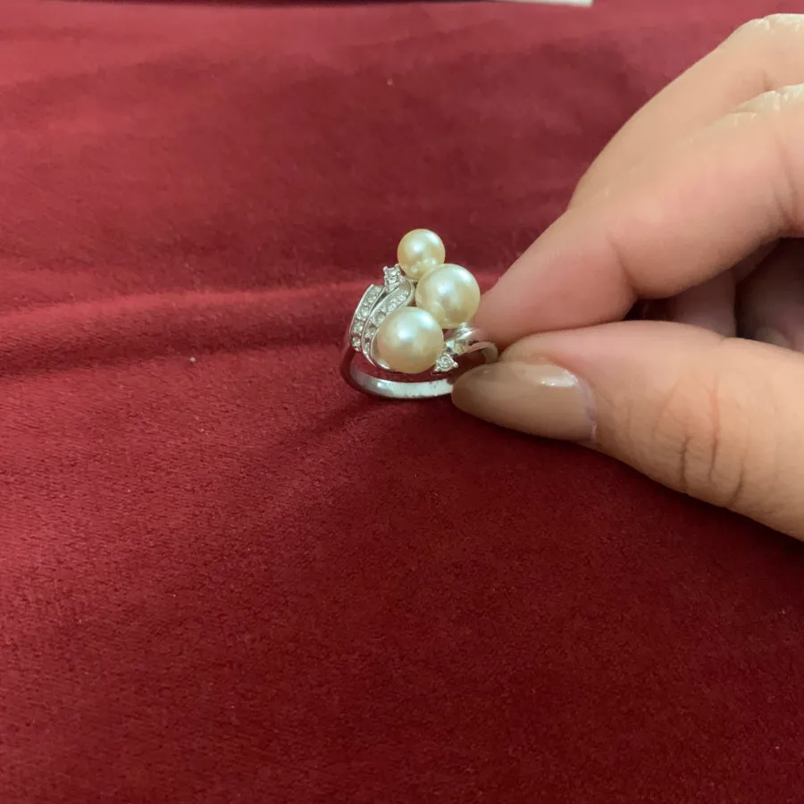 انگشتر استیل مرواریدی