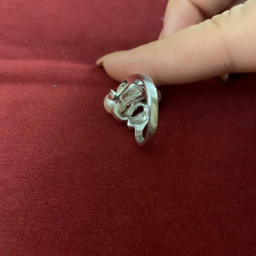 انگشتر استیل مرواریدی